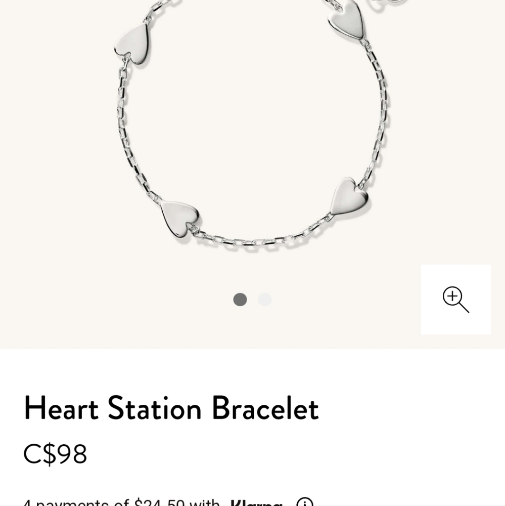 Mejuri heart station bracelet in silver